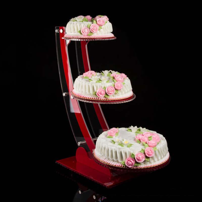 Personalized three-layer acrylic cake display stand