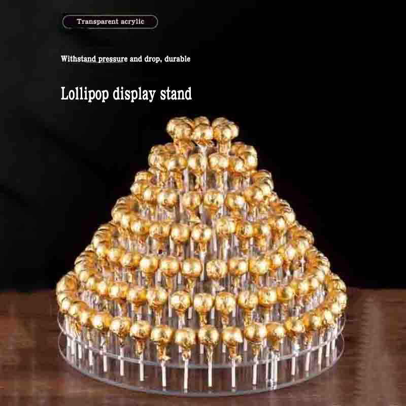 Circular multi-layer acrylic lollipop display stand