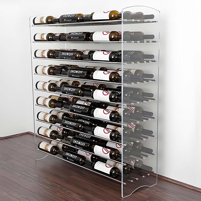 Detachable floor-standing acrylic wine shelves