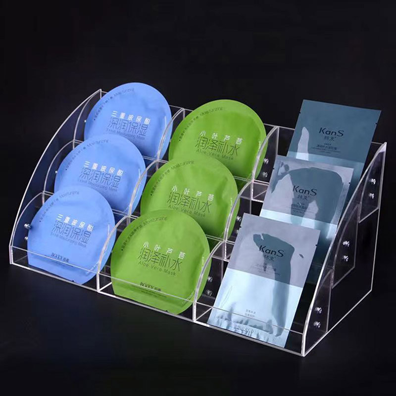 Factory customization of multi-layer acrylic mask display stands