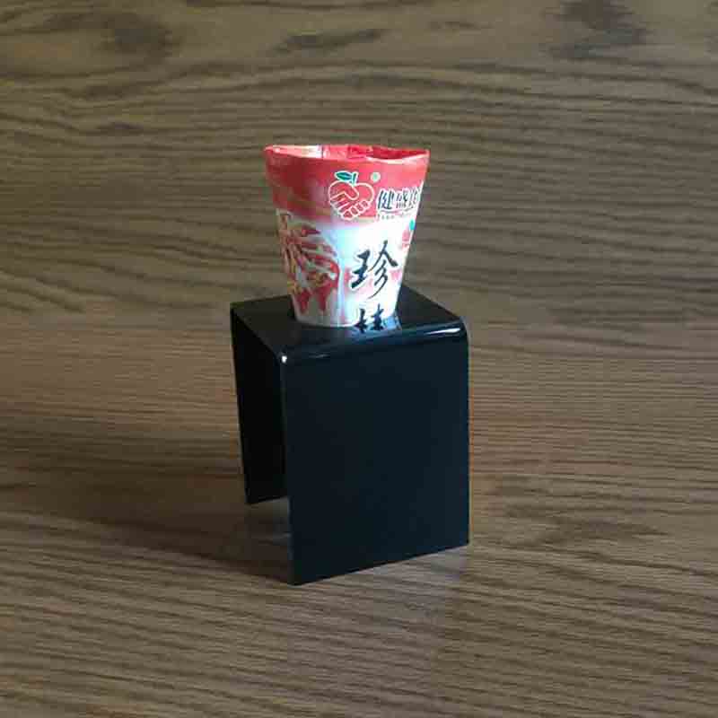 Black U-shaped acrylic ice cream display stand