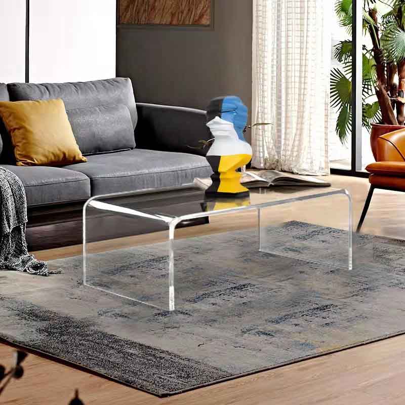Customized U-shaped acrylic coffee table factory