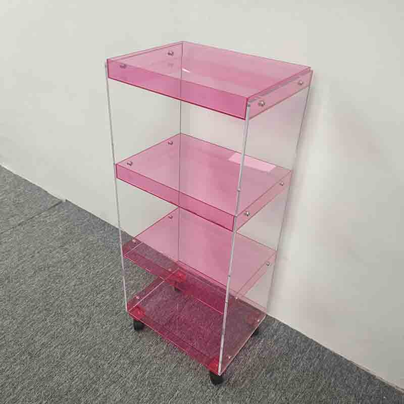 Detachable acrylic storage rack with wheels