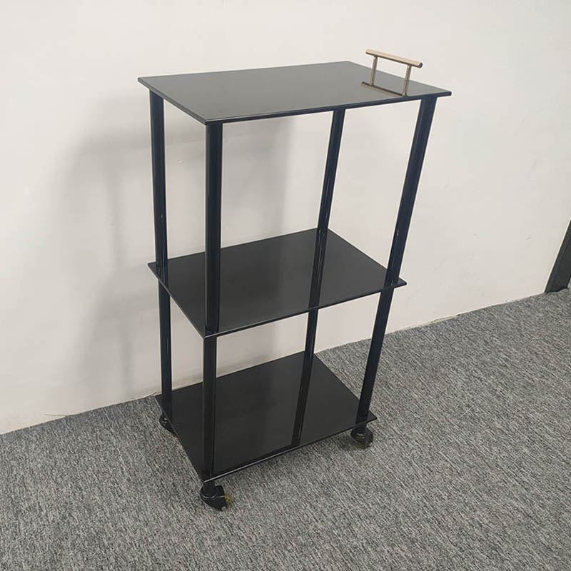 Customized black acrylic trolleys for hotels