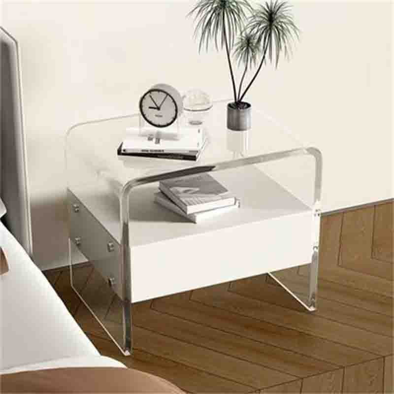 Customized personalized transparent acrylic bedside table