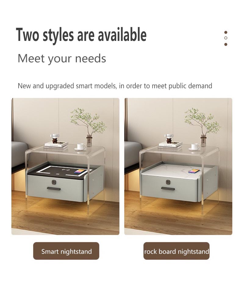 smart acrylic bedside table