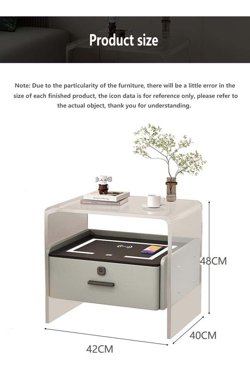 smart acrylic bedside table
