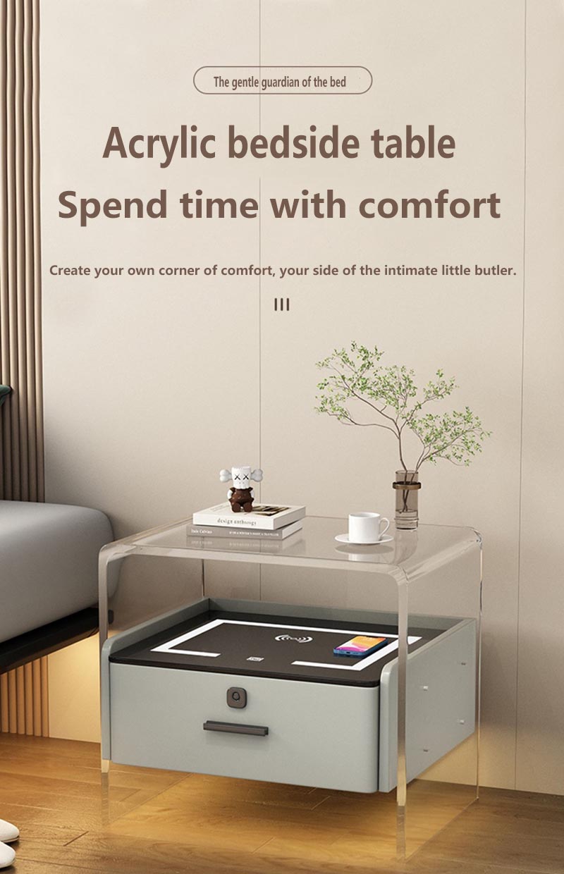 smart acrylic bedside table