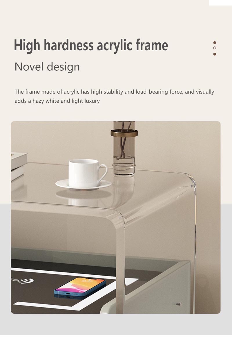 smart acrylic bedside table