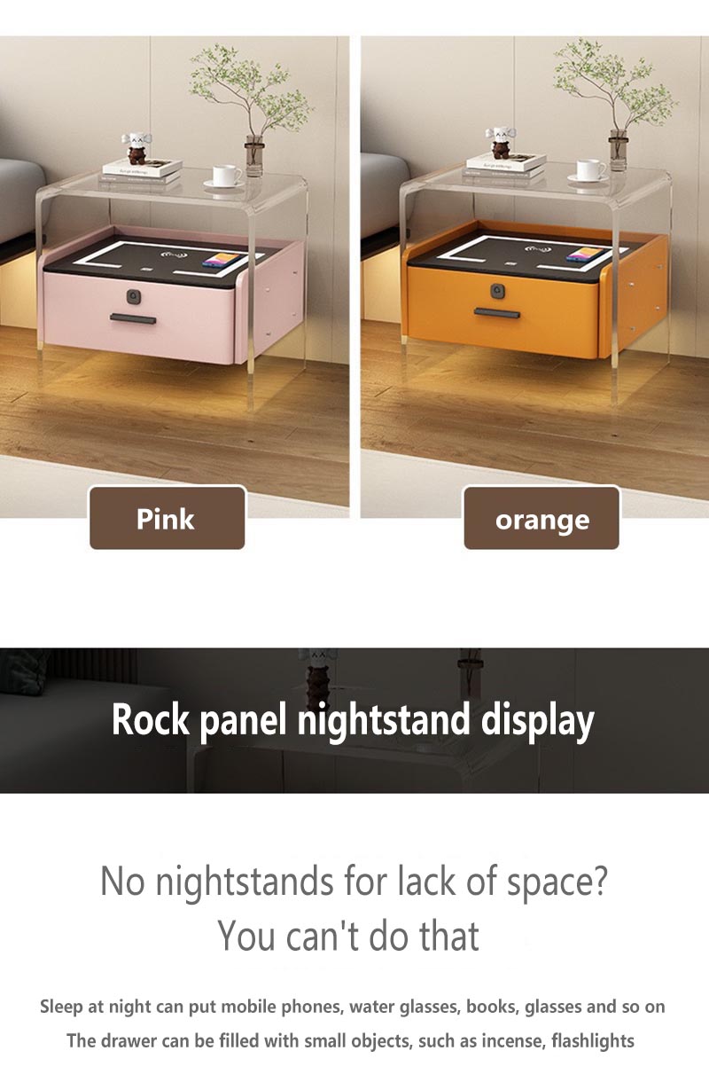 smart acrylic bedside table