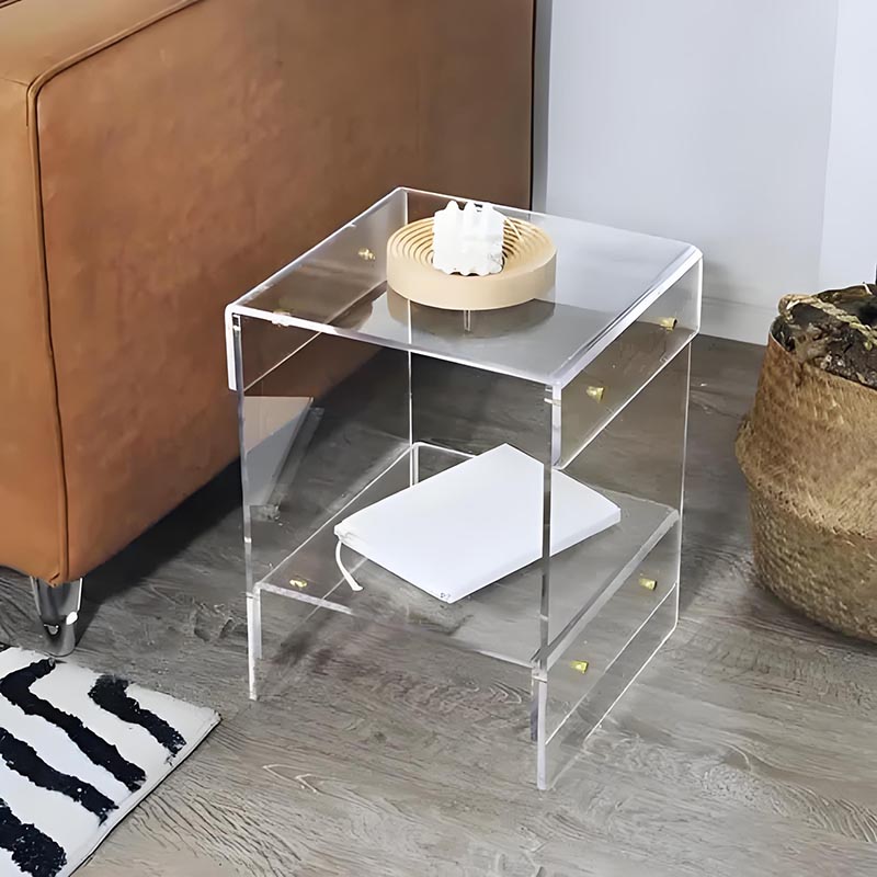 The detachable acrylic bedside table storage rack is convenient for transportation