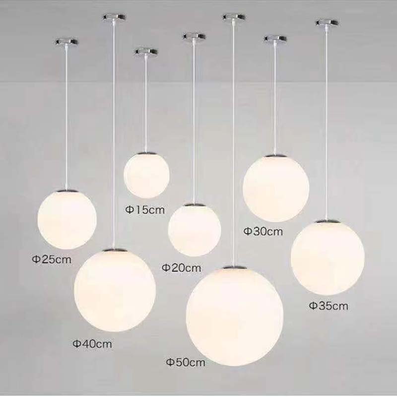 Customized acrylic pendant light decorative white round ball manufacturers