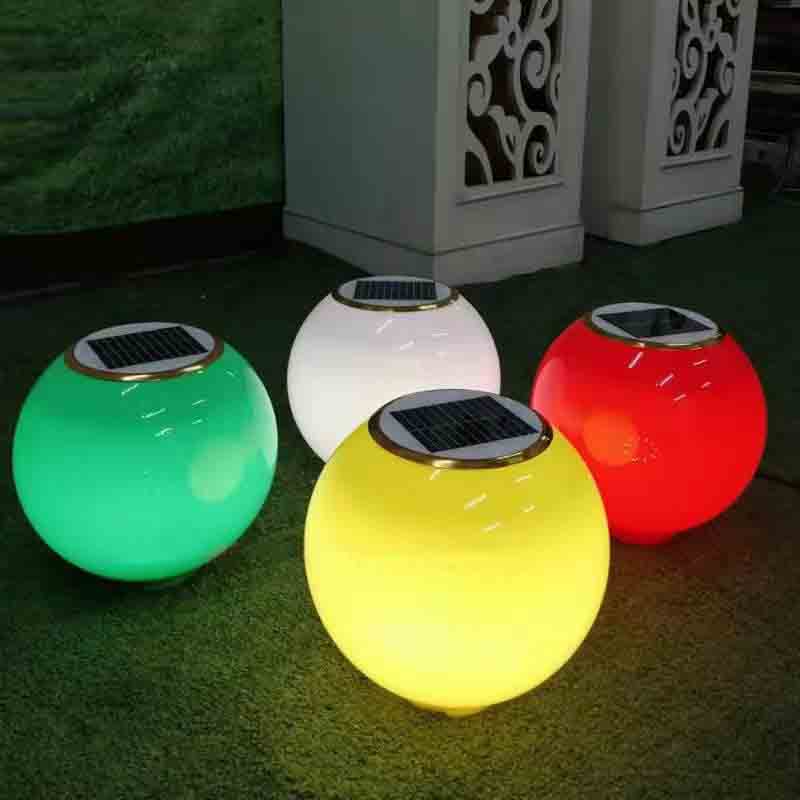 Customized solar spherical lamps for park grassland
