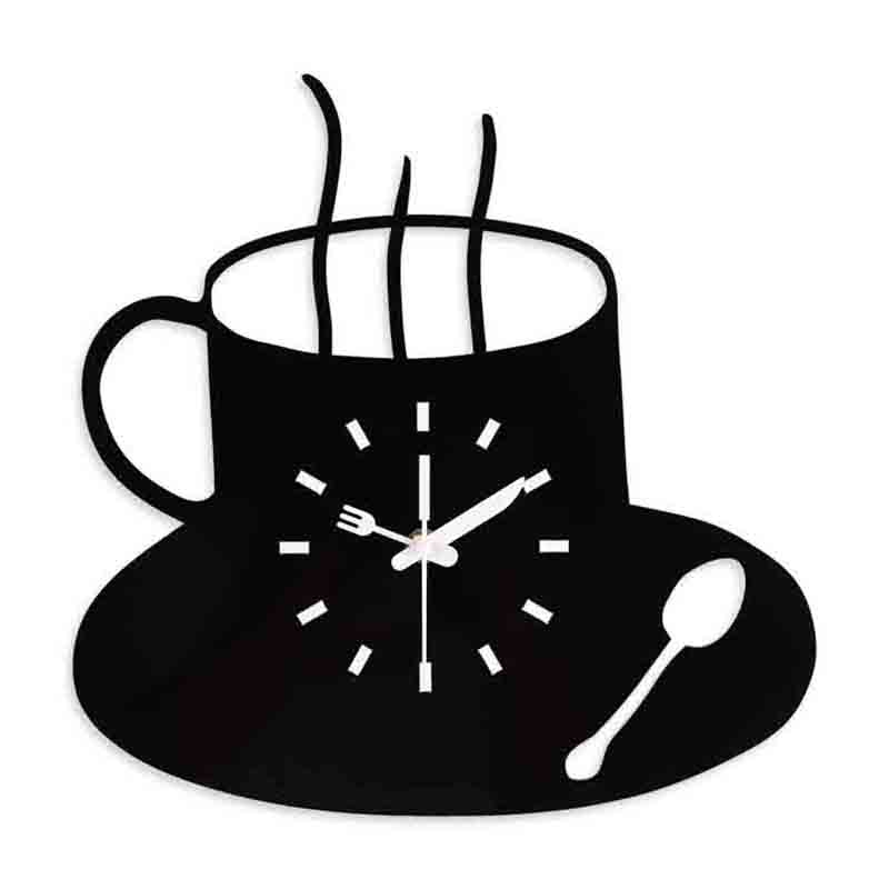 Customized acrylic wall clocks with cup patterns by the manufacturer