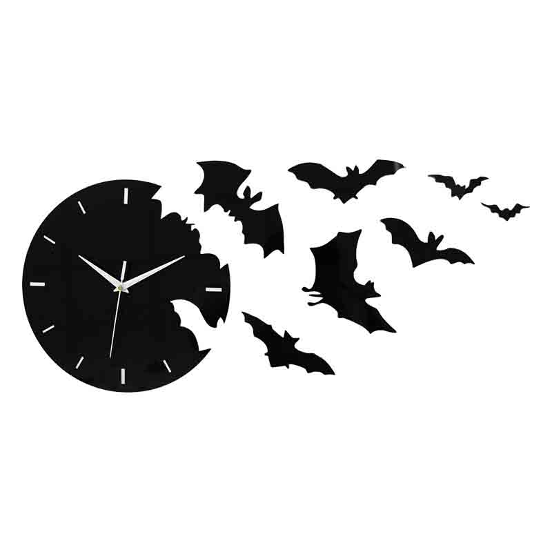 Customized acrylic wall clock with bat pattern
