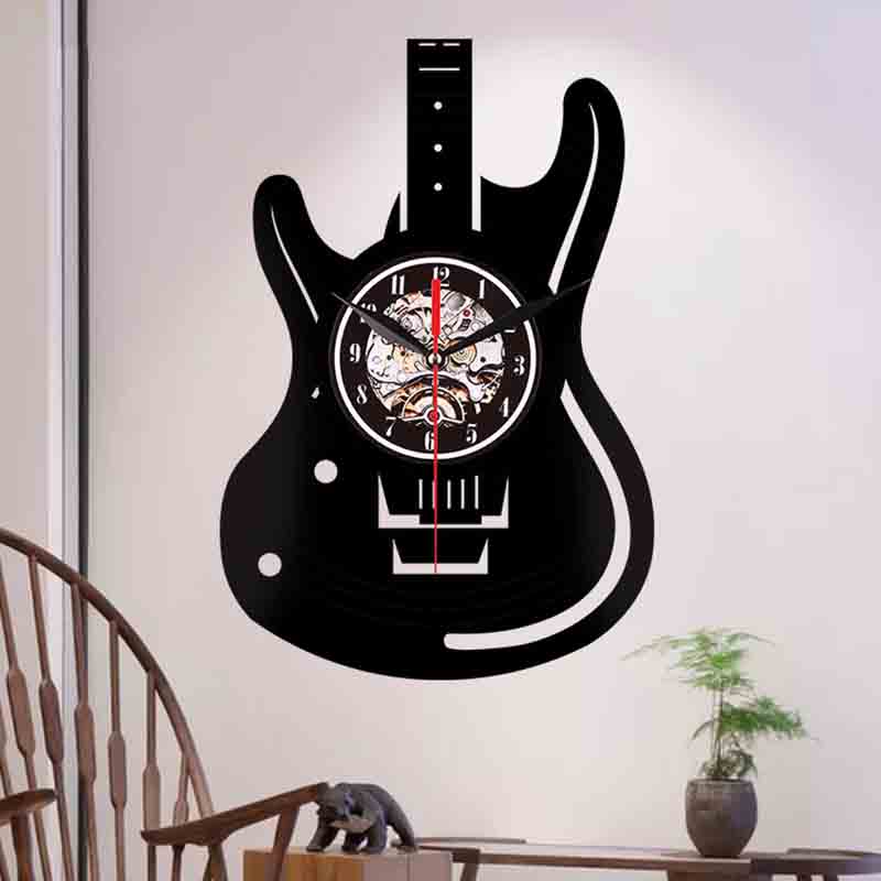Guitar Shape Acrylic Wall Clock