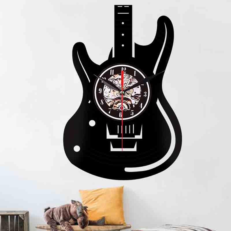 Guitar Shape Acrylic Wall Clock