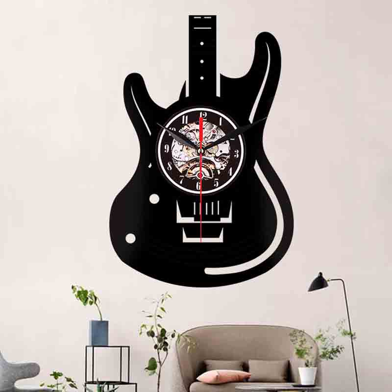 Guitar Shape Acrylic Wall Clock