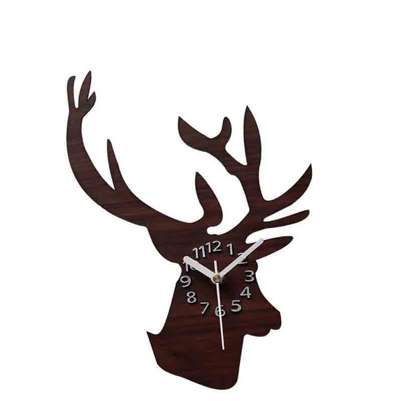 Custom deer head shape acrylic wall clock