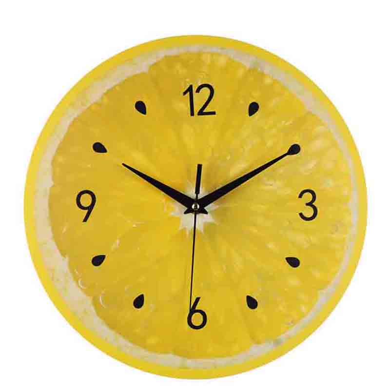 Customized acrylic wall clock with lemon pattern
