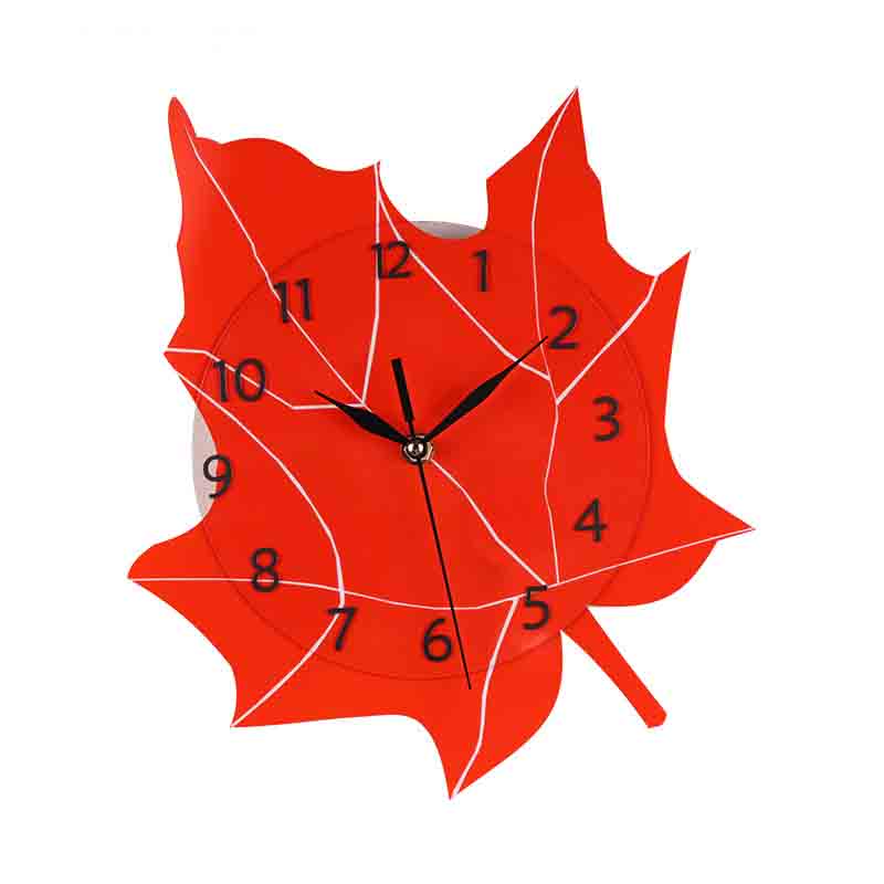 Leaf shape acrylic Wall Clock Customization