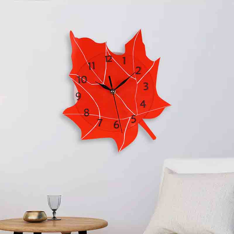 Leaf shape acrylic Wall Clock