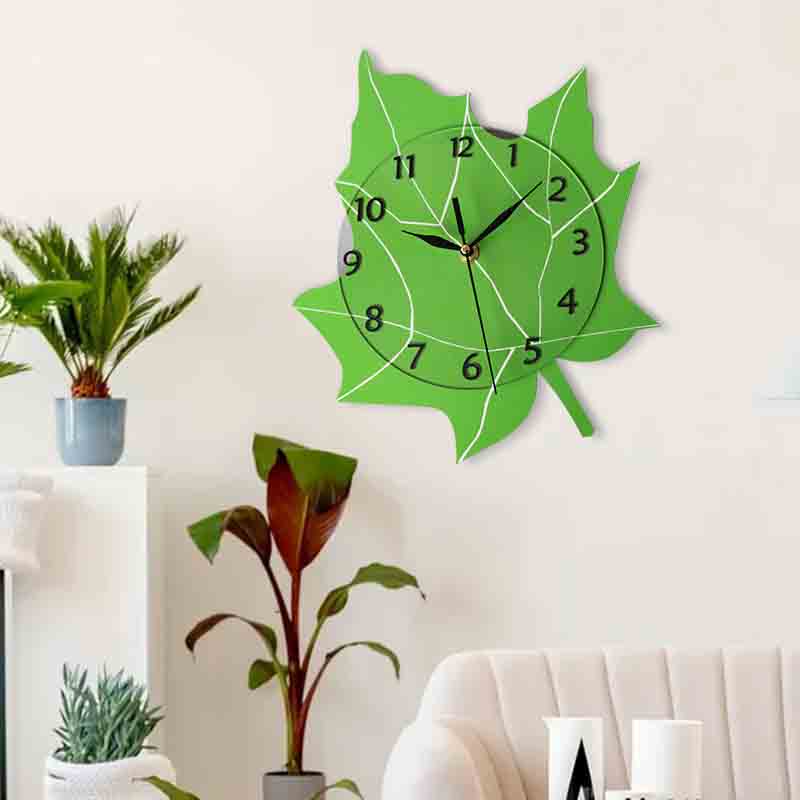 Leaf shape acrylic Wall Clock