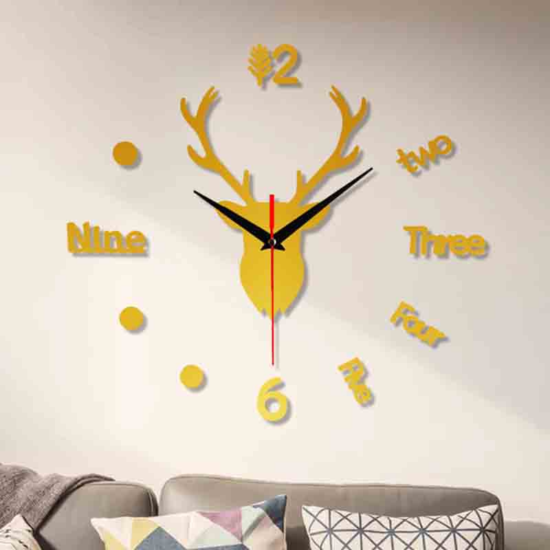 Deer Head Acrylic Wall Clock