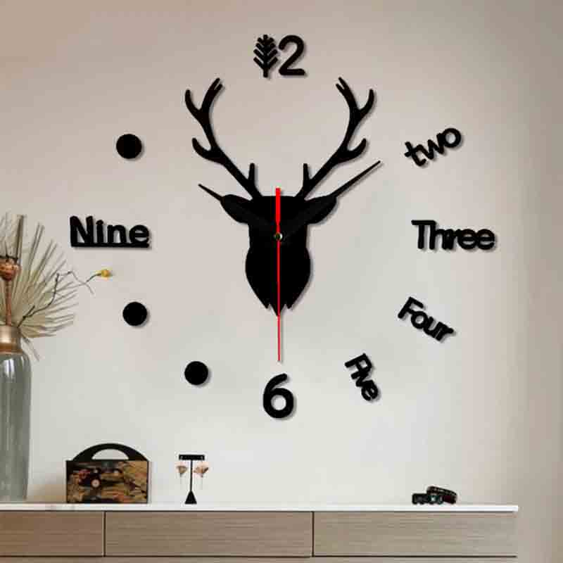 Deer Head Acrylic Wall Clock