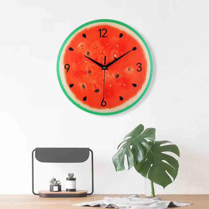Watermelon-shaped acrylic wall clock