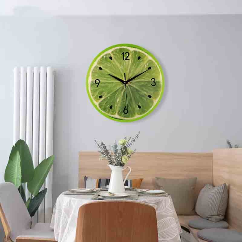 Factory custom made Kiwifruit Pattern Round Acrylic Wall Clock