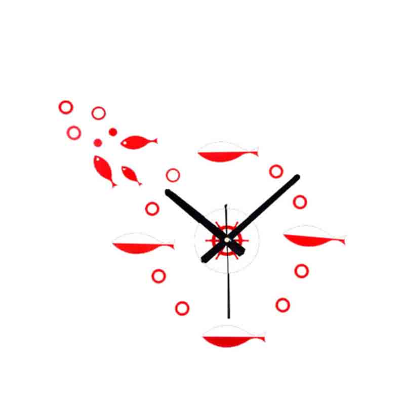 Factory Custom Marine shoal of fish Acrylic wall clock