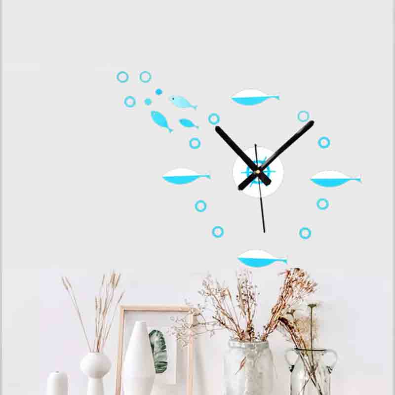 Marine shoal of fish Acrylic wall clock