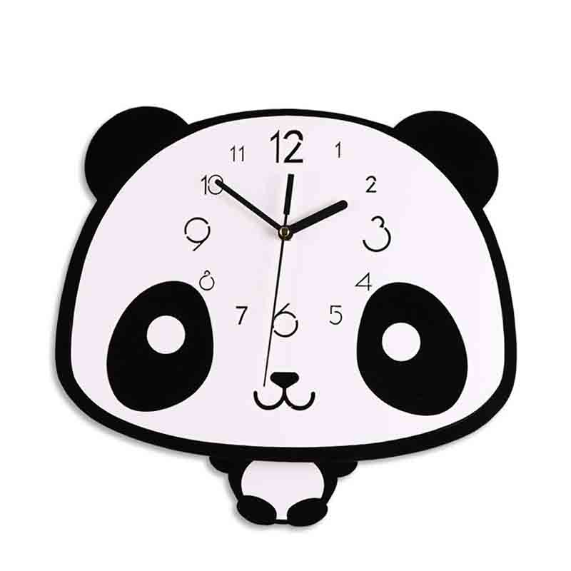 Factory Custom Big Head Panda Pattern Acrylic Wall Clock