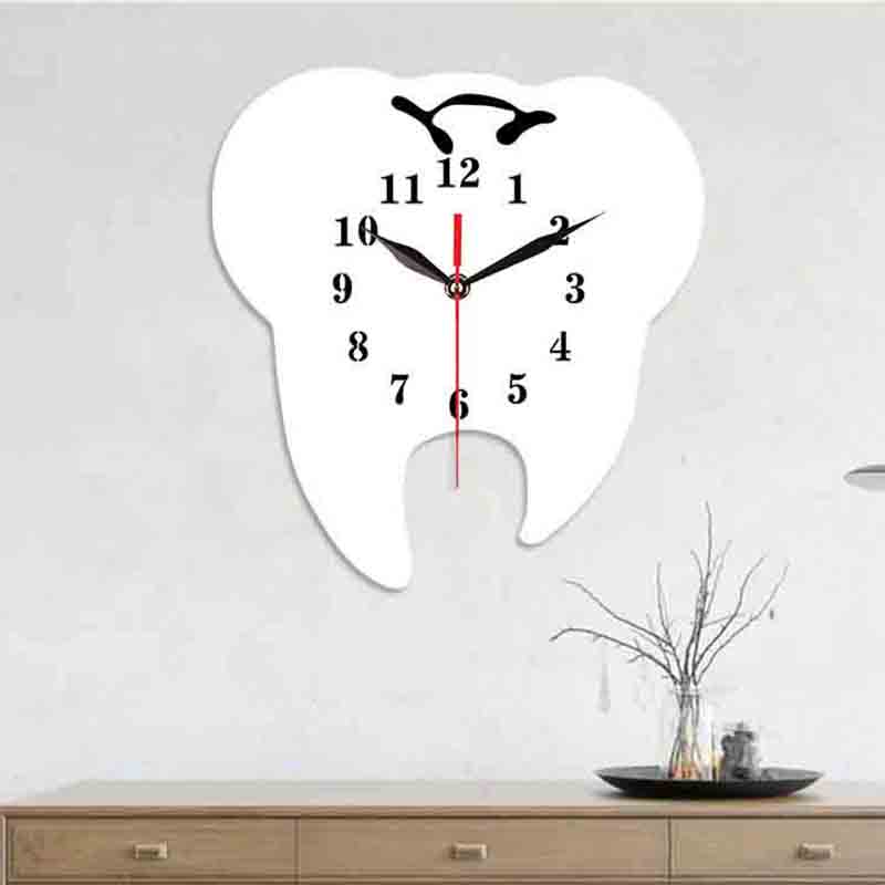 Custom Tooth Shape Acrylic Wall Clock