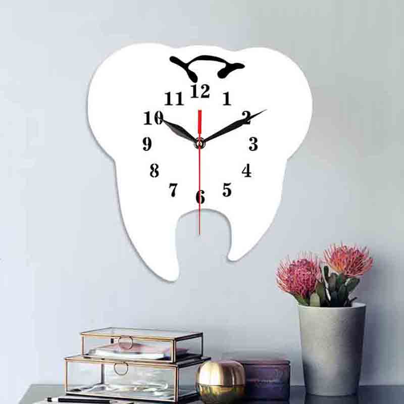 Custom Tooth Shape Acrylic Wall Clock