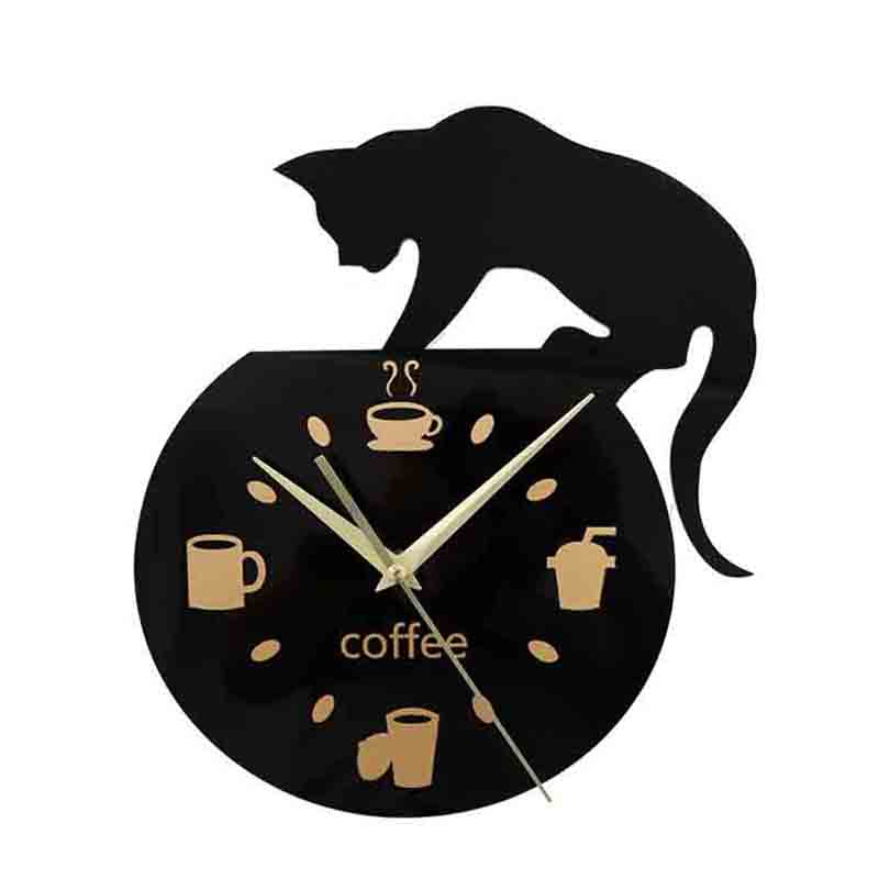 A cat crawling on a fish tank Pattern acrylic Wall Clock Customization