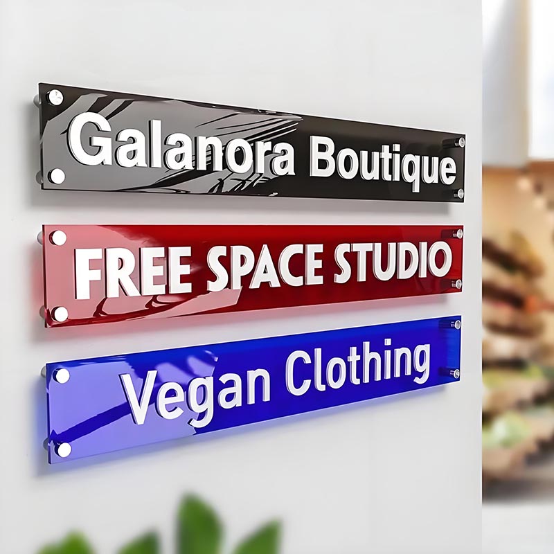 Acrylic floor guide signs Production plant