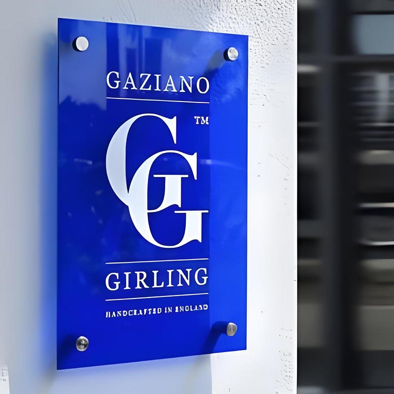 Customized acrylic floor signs for the company