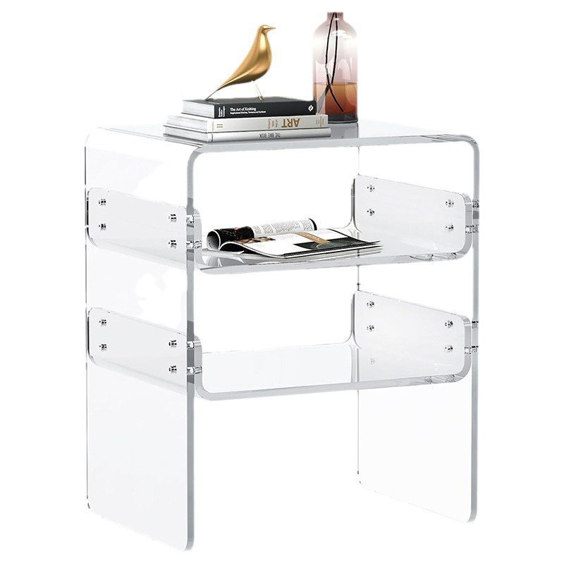 Two-layer acrylic bedside table
