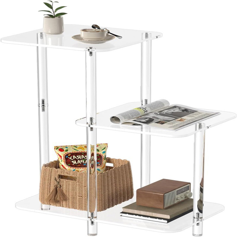 Two-layer stepped storage rack custom acrylic coffee table