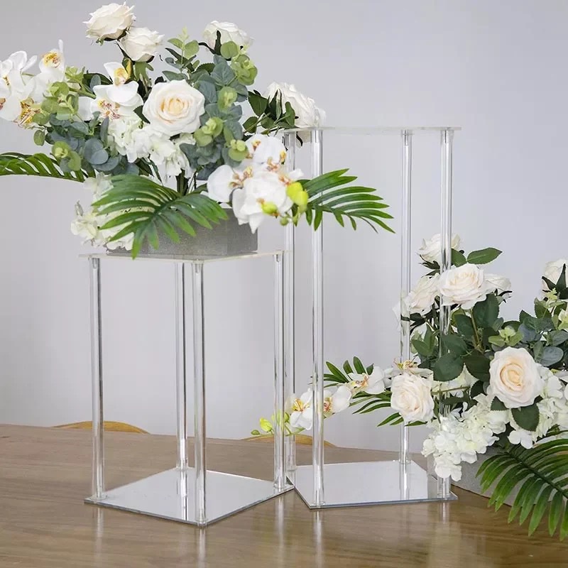 acrylic square column flower stand acrylic square column flower stand